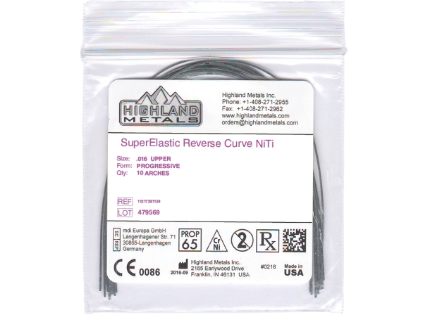 Nickel titanium SE, Progressive, Reverse Curve, ROUND