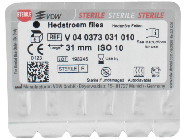 Hedström vijlen 73/10 31mm steriel 6st.
