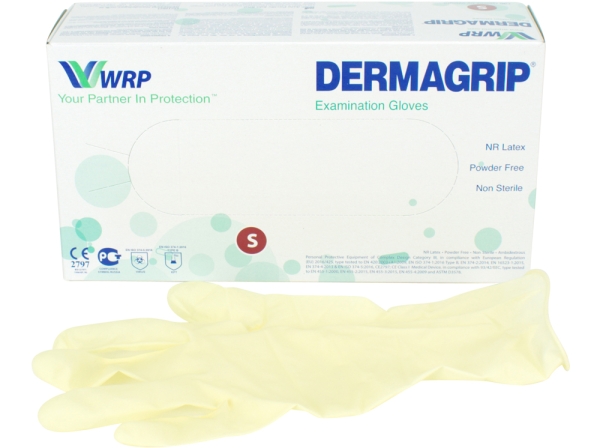 Dermagrip latex pdfr n.wit Gr.S 100st
